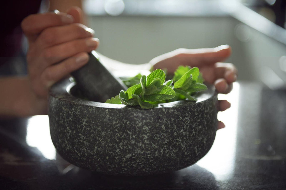 Mortar & Pestle Set - Plastic Garlic Ginger Grinder, Manual Spice Crusher Bowl